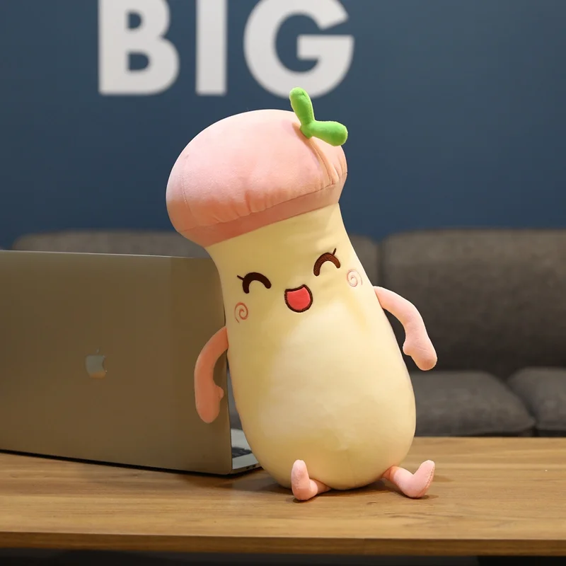

creative cute mushroon pluh pillow cushion pleurotus eryngii stuffed plush toy food vegetable home pillow kids toys Stuffed Toys