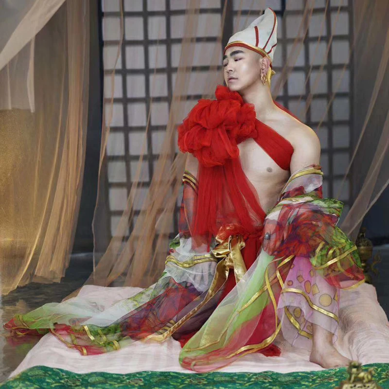 Мужской сексуальный костюм для выступления на сцене ночной клуб DJ мужской певец