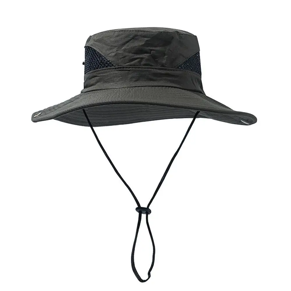 

Man Bucket Hat Fisherman Caps Polyester for Spring Summer Outdoor Fishing Sunshade Ventilate Ultraviolet-Proof with Visor