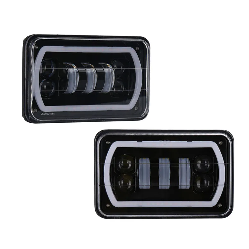 

4x6 LED Headlight Sealed Beam Headlights with Amber Turn Signals for Freightliner Peterbilt Kenworth Trucks