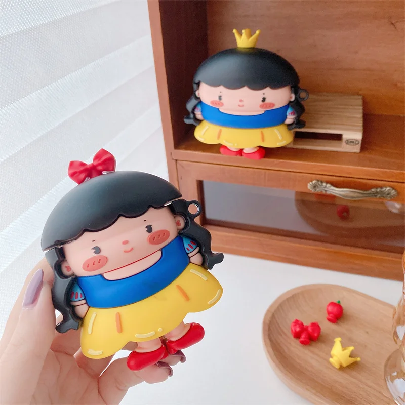 

Snow Princess Stand Wireless Charging Cover Case for AirPods 1 2 3 Pro Headphone Headset Cover for Apple Airpods 2 Case funda