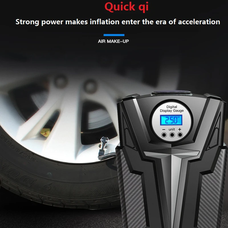 

12V Portable Air Compressors Tire Inflator Digital Air Pump with LED Light for Car Tires, Bicycles and Other Inflatables