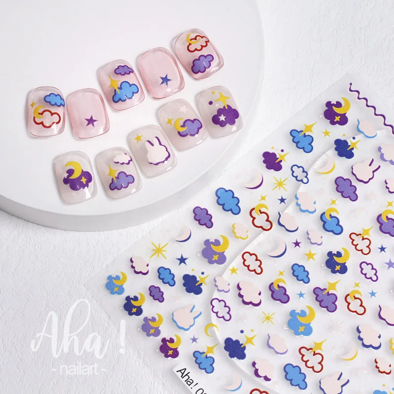 Cute Cartoon Aha Nail Stickers New Autumn Winter Squirrel Bear Painted Tulip Flower Art Decoration Beauty | Красота и здоровье