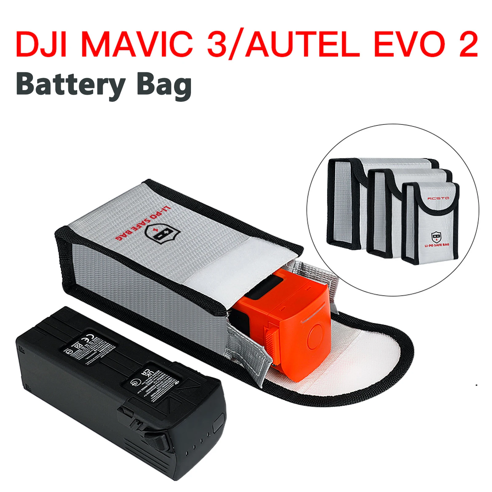 

Безопасная сумка для полетного аккумулятора для DJI Mavic 3/Autel EVO 2, защитный чехол, безопасный взрывозащищенный аксессуар для защиты от царапин