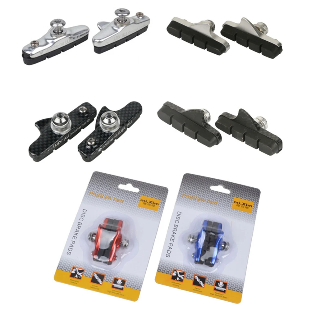 

2COLOR Bike Brake Pads 1 Pair V-Brake Blocks Pads with Hex Nut Aluminum Shell, 55mm