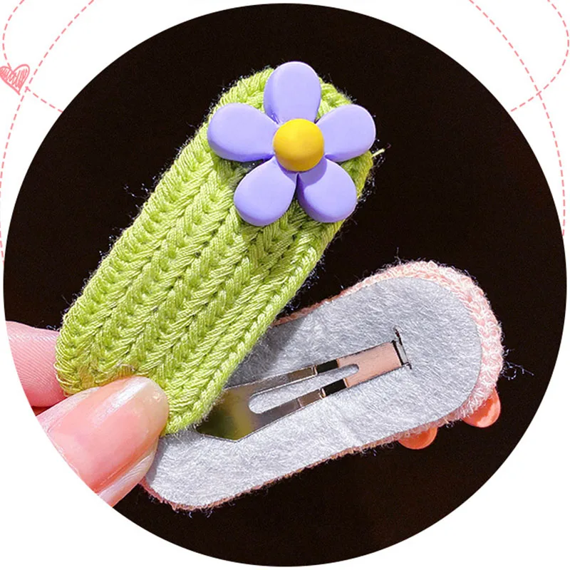 

Cartoon Knitting Woolen Yarn Hairpins Baby Kids Hair Clip Accessories for Girl Kid Cute Knitted Hair Pins Crochet Hair Ornaments