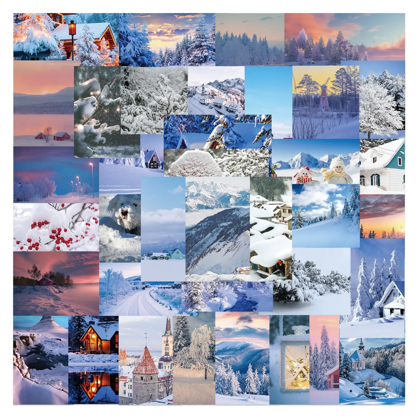 

10/30/50pcs Winter Snow Stickers Personalized Decoration Luggage Compartment Notebook Guitar Waterproof Cute Kids Girl Toys