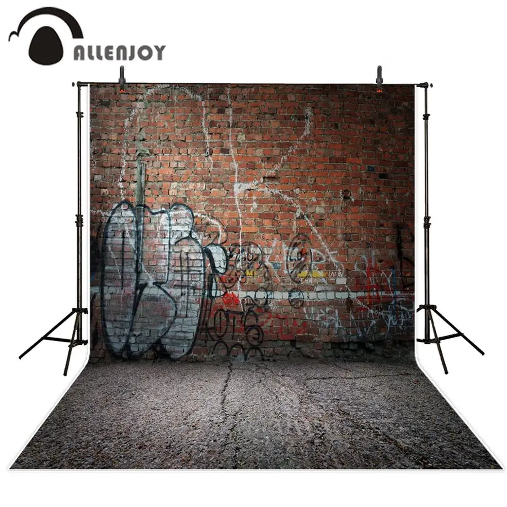 Allenjoy backdrop for photography studio Graffiti brick wall outdoor city street profession photo shoot photophone photocall | Электроника