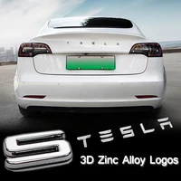for tesla model 3 s x y car styling metal tail gate emblem sticker letters emblem trunk badge sticker car accessories