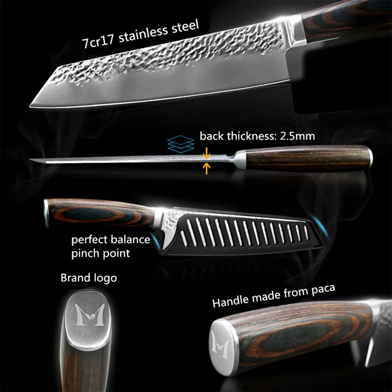 Профессиональный набор кухонных ножей подходящий для мяса и фруктов японский