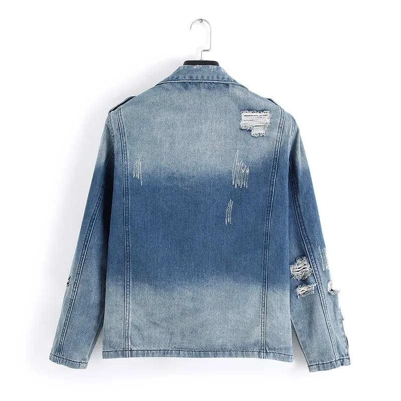 Мужская джинсовая куртка Harajuku на молнии с регулируемым поясом в стиле панк