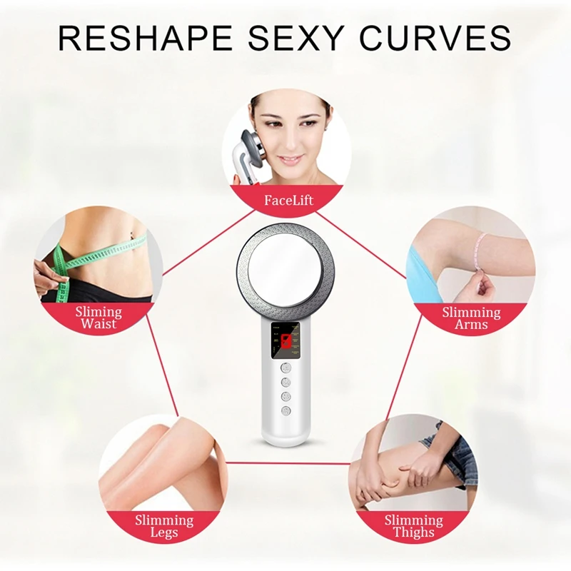 

3In1 EMS Slimming Instrument Ultrasonic Ultrasonic Cavitation Cellulite Massager Fats Burning Machine EU Plug