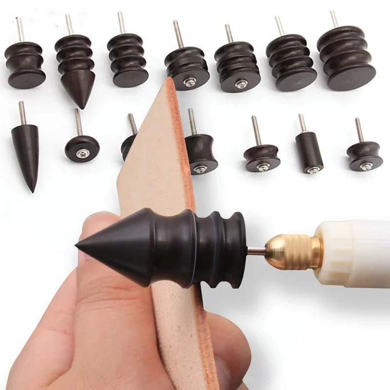 

12 Size Leather Tool Edge Electric Polishing Slicker Sandalwood Burnisher Grinding Rod for Leather DIY Sewing Crafts Accessories