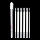 Кавайная ручка светильник белая тонкая гелевая ручка и сменные стержни ручная роспись рисунок Высокая светильник ручка для детей канцелярские принадлежности