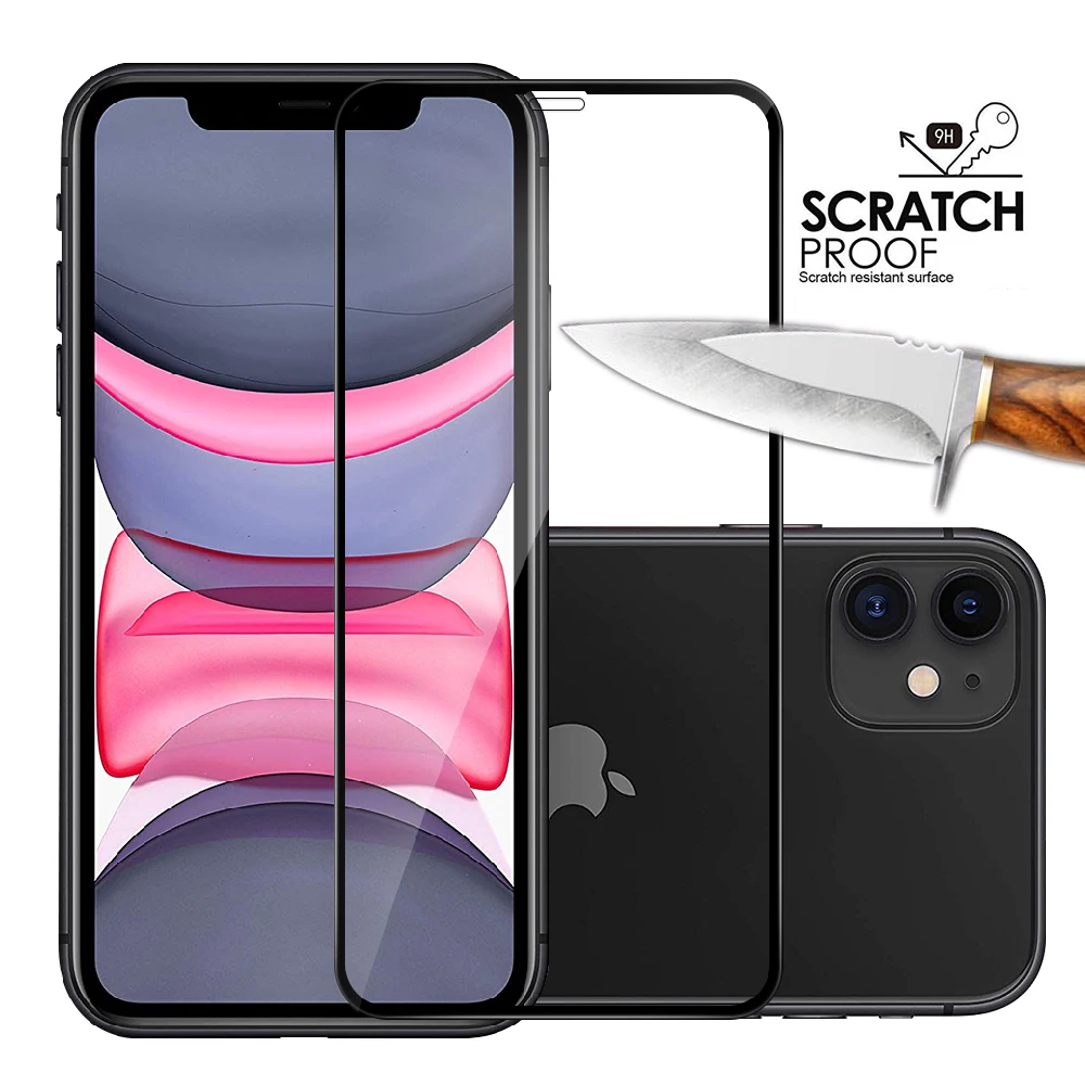 Черный 10D 20D 30D 40D полное покрытие закаленное стекло для iPhone 11 Pro Max XS XR X 6 6S 7 8 Plus