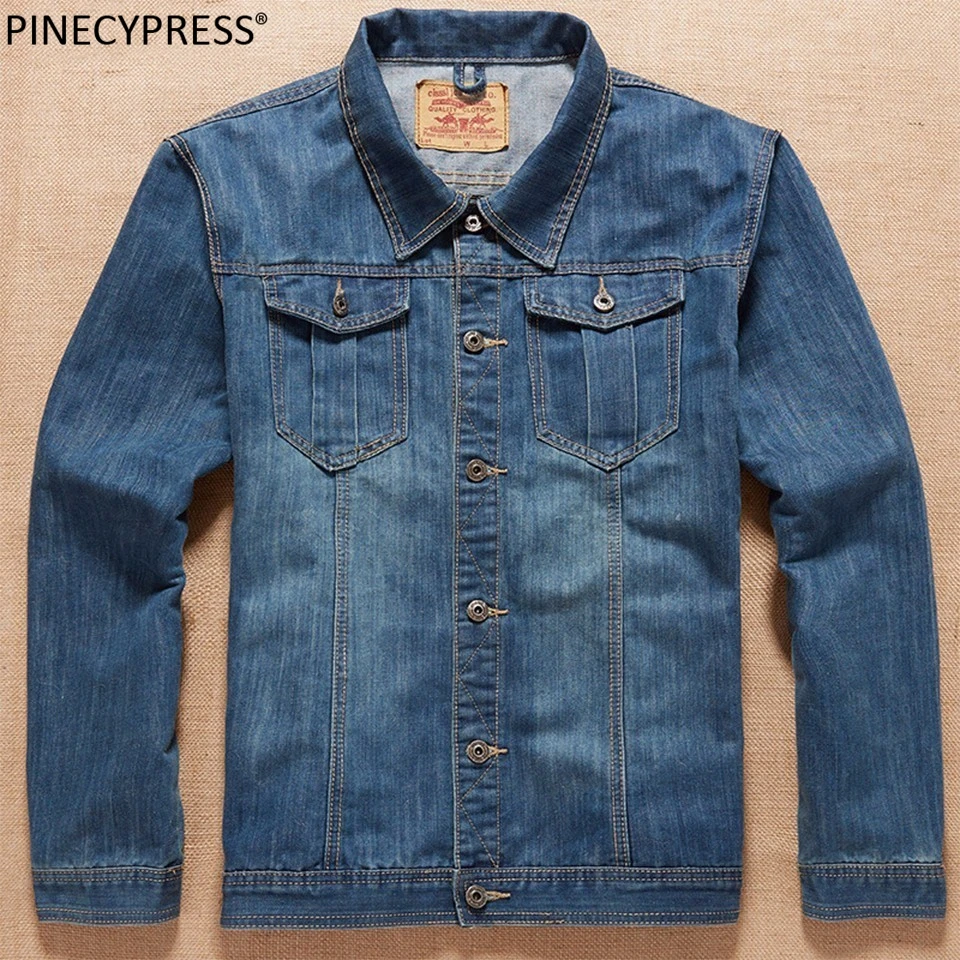 

Cowboy Shirt Big Asian Size L-7XL Man 87% Cotton 13% Polyester Spring Autumn Pockets Male Jean-jacket Men Denim Jacket