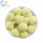 10 шт Желтый цвет 16-20 мм Вязание Хлопок Вязание крючком деревянные бусины шарики для украшения своими руками детские украшения Прорезыватель для зубов ожерелье игрушка