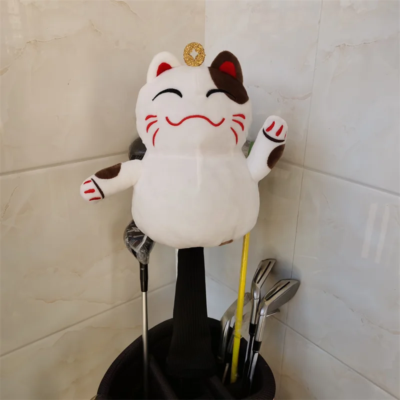 

Plush Lucky Cat golf driver headcover golf club 460cc wood cover DR FW CUTE GIFT