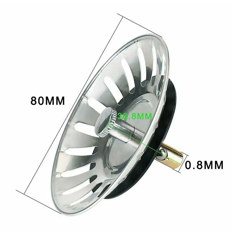 

1pc Steel Kitchen Sink Stopper Plug For Bath Sink Basin Strainer Sinkhole Cover Drainer Drain Water Rubber P3J4