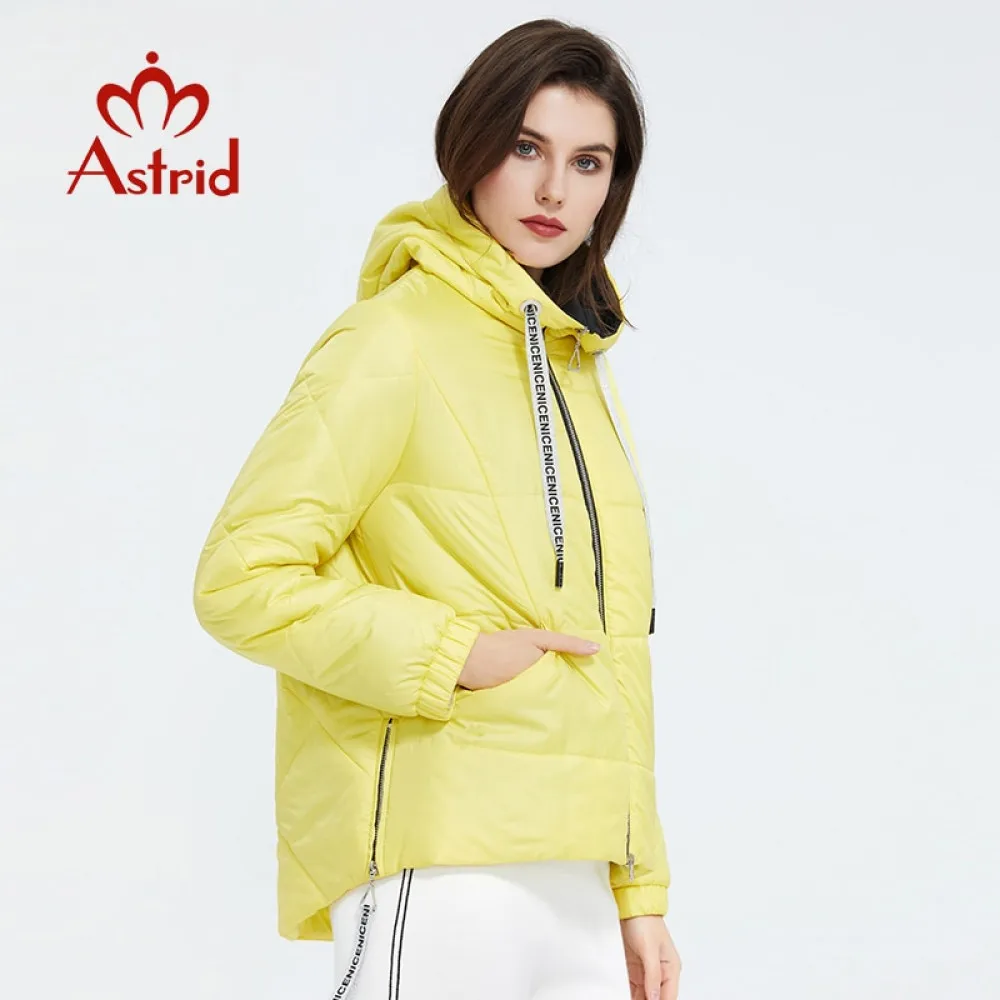 Astrid 2022 Spring Women Parka Tide brand  Coat Warm Jacket  Bright Women's Jacket Thin Cotton  Casual  Short  big size ZM-3555