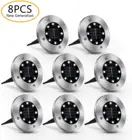 Подземный светильник на солнечной батарее, 8 шт.