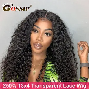 250% парик с глубокой волной, фронтальные парики на сетке 13x 4, Hd прозрачные парики на сетке, вьющиеся фронтальные парики на сетке, парики из человеческих волос для женщин, парик без повреждений