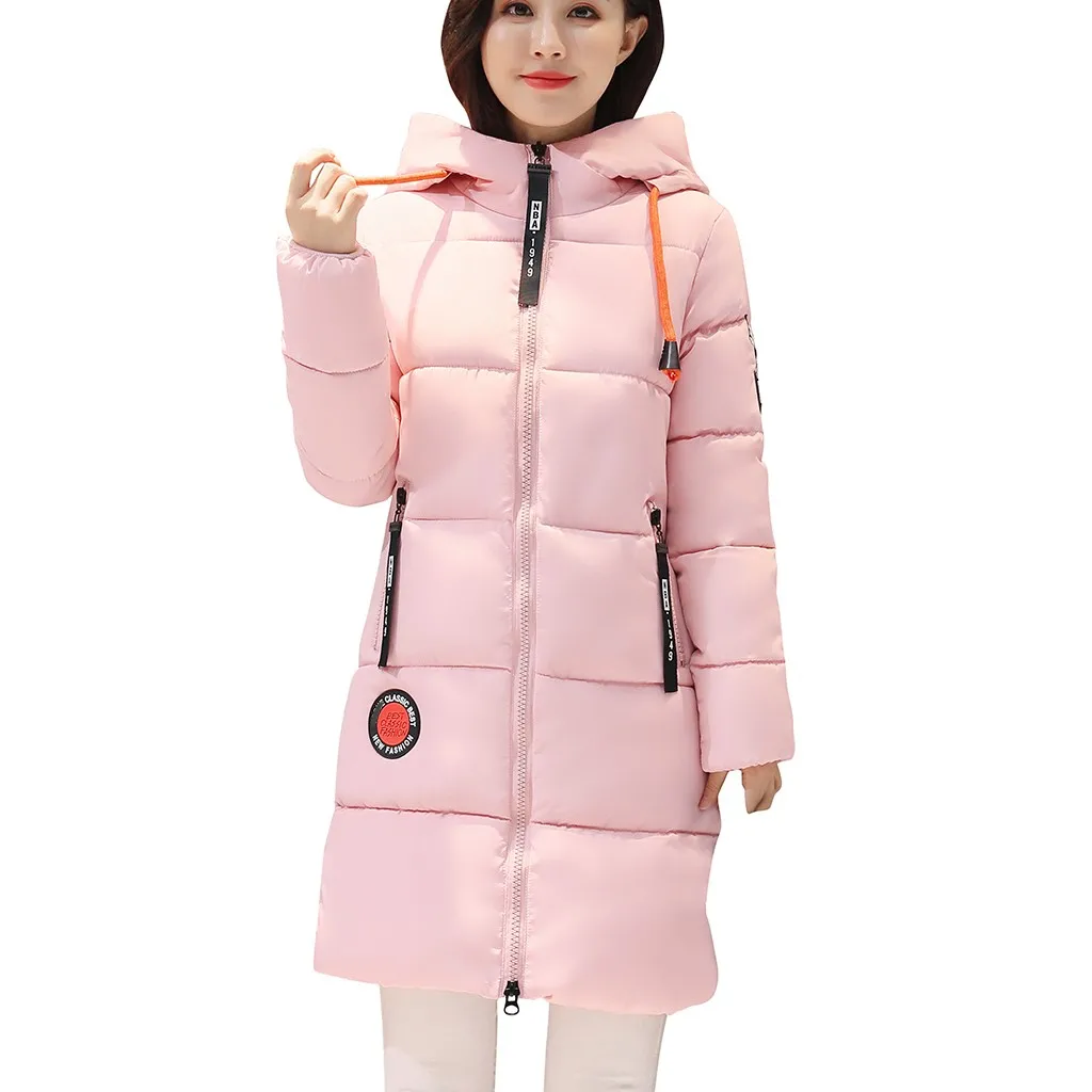 Womail, parkas-mujer-, зимняя куртка, Женское пальто, парка с капюшоном, куртка, Женская хлопковая парка, для женщин, большой размер