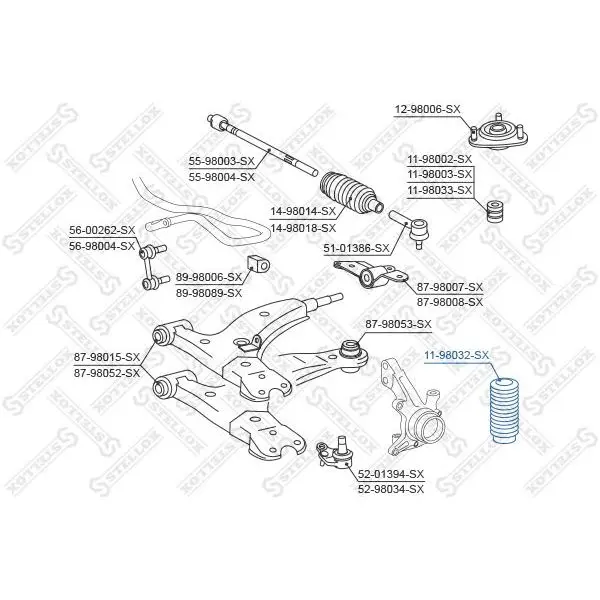 Boot shock absorber front Toyota Corolla 87-95 STELLOX 11-9 |