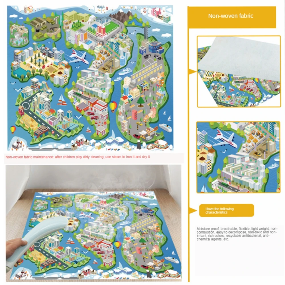 

Alloy Return Force Engineering Vehicle Model with Road Sign Hanging Tower Game Mat Carpet of Children's Educational Toy