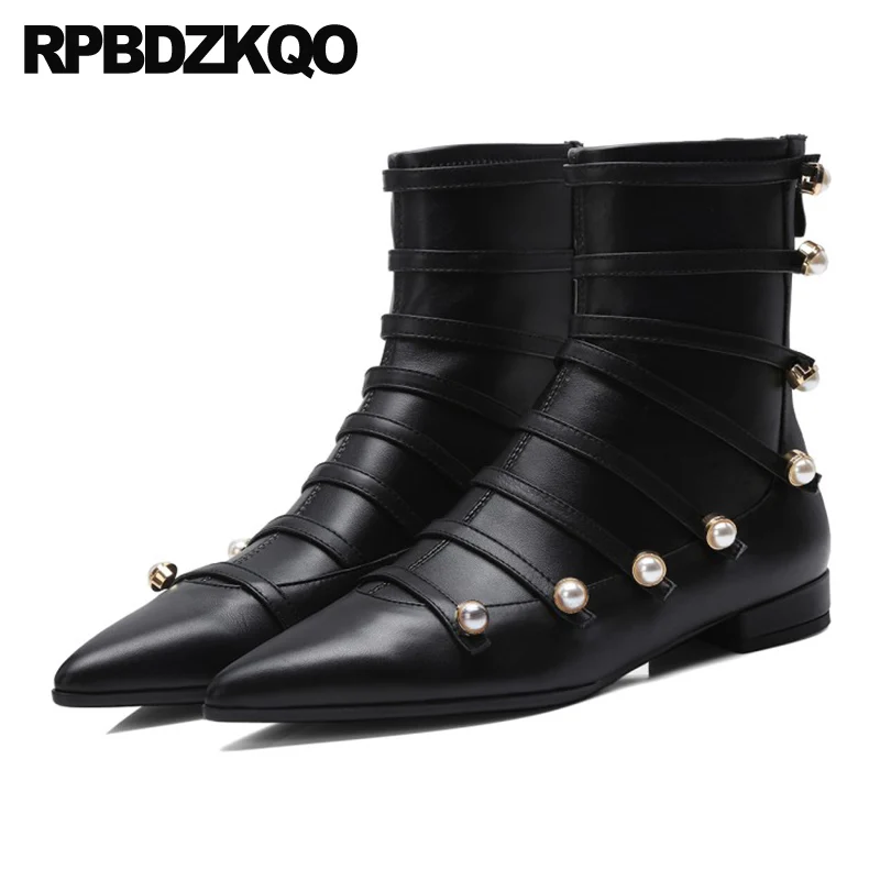 Женские ботильоны из натуральной кожи с острым носком|Женские полусапожки| |