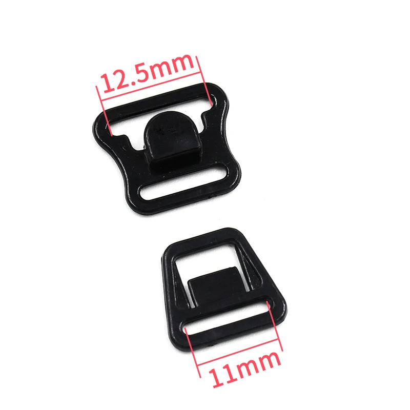 Black 13mm 10 шт. пластиковый нейлоновый бюстгальтер для грудного вскармливания с пряжкой, аксессуары для шитья бюстгальтеров, зажимы для нижнего белья - Цвет: Black 13mm