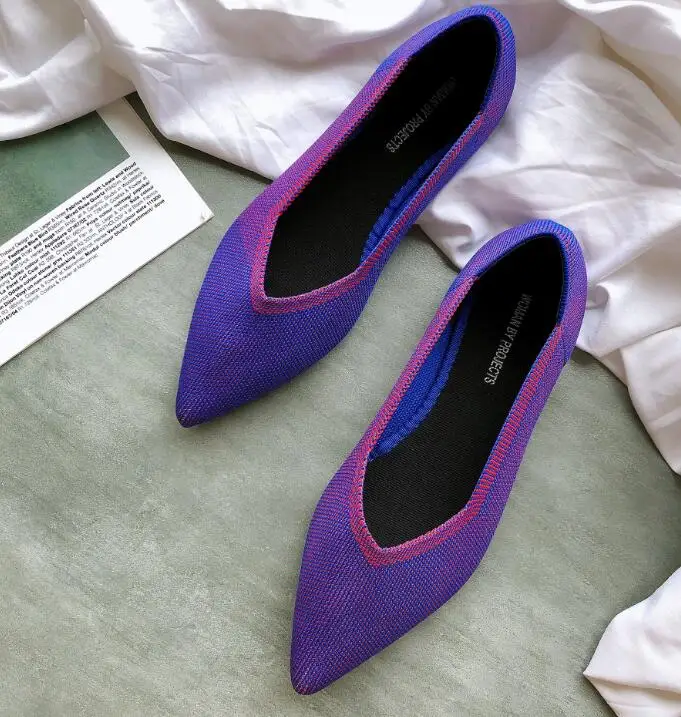 5008-3 purple Женские балетки на плоской подошве; женская повседневная обувь без застежки с острым носком; удобные мягкие Лоферы для беременных женщин - Цвет: 5008-3 purple