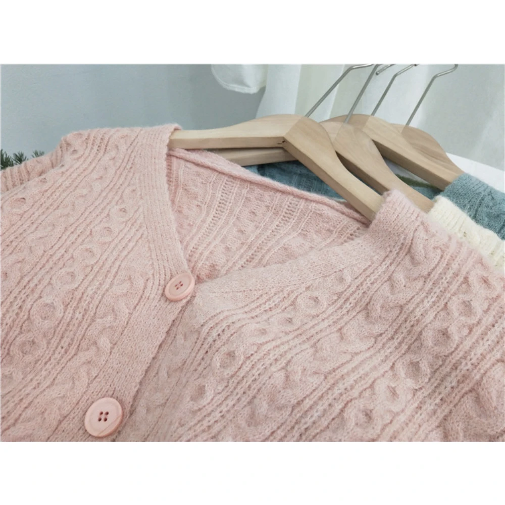Werynica New autumn women cardigan 2019 Korean female knit sweater coat short soft knitted jacket 4 color |