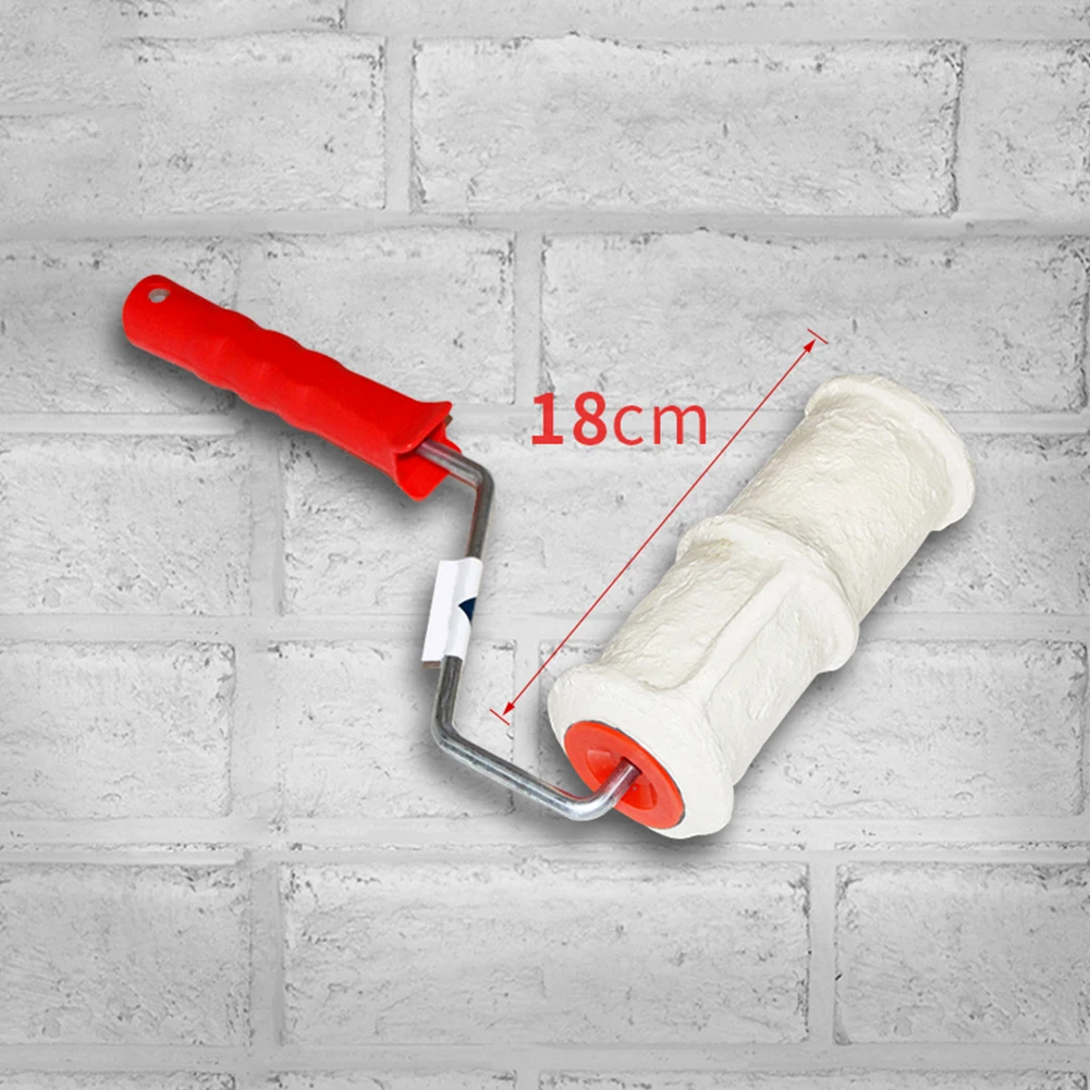 

8 Inch Rubber Paint Roller Brush Handle Art Portable Wall Decoration Embossing Cylinder Replacement Home DIY Draw Patterned