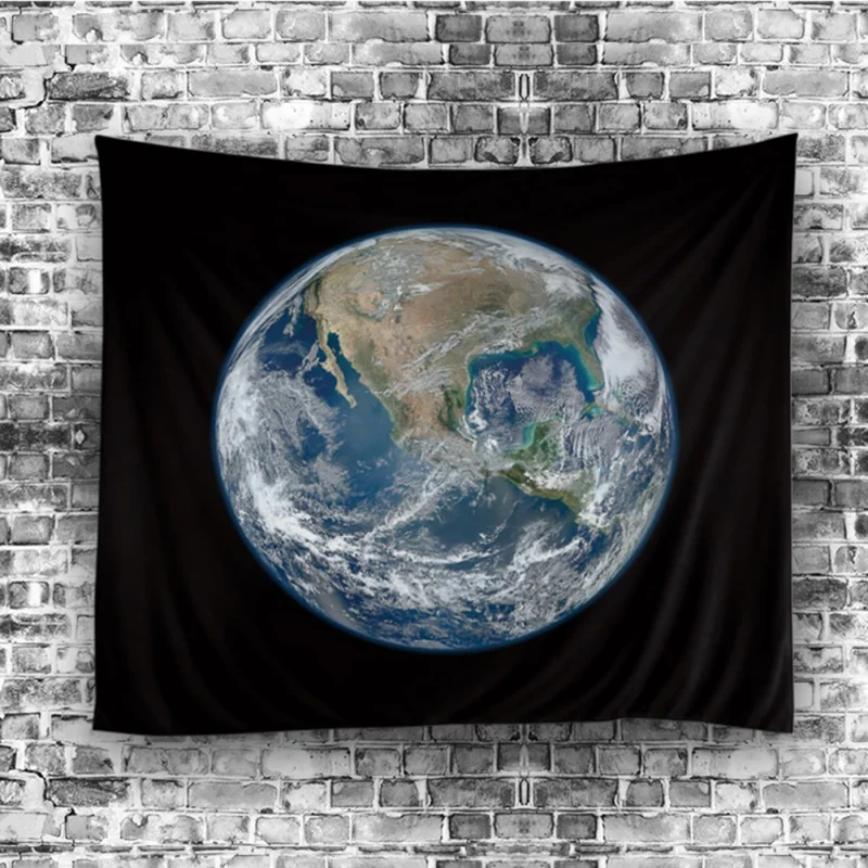 Настенный гобелен полиэстер земля луна туманность Вселенная пляжное полотенце