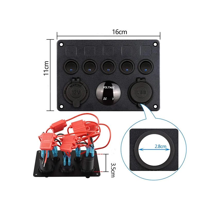Автомобильный морской лодочный светодиодный клавишный переключатель