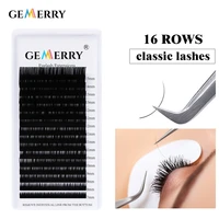 gemerry 16 lines individual eyelash extensions for professional lash building cccddd faux mink soft hand made fake eyelashes