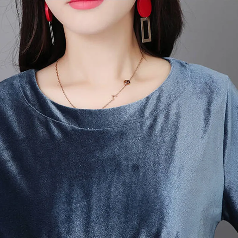 Женское осенне-зимнее темпераментное элегантное Золотое бархатное