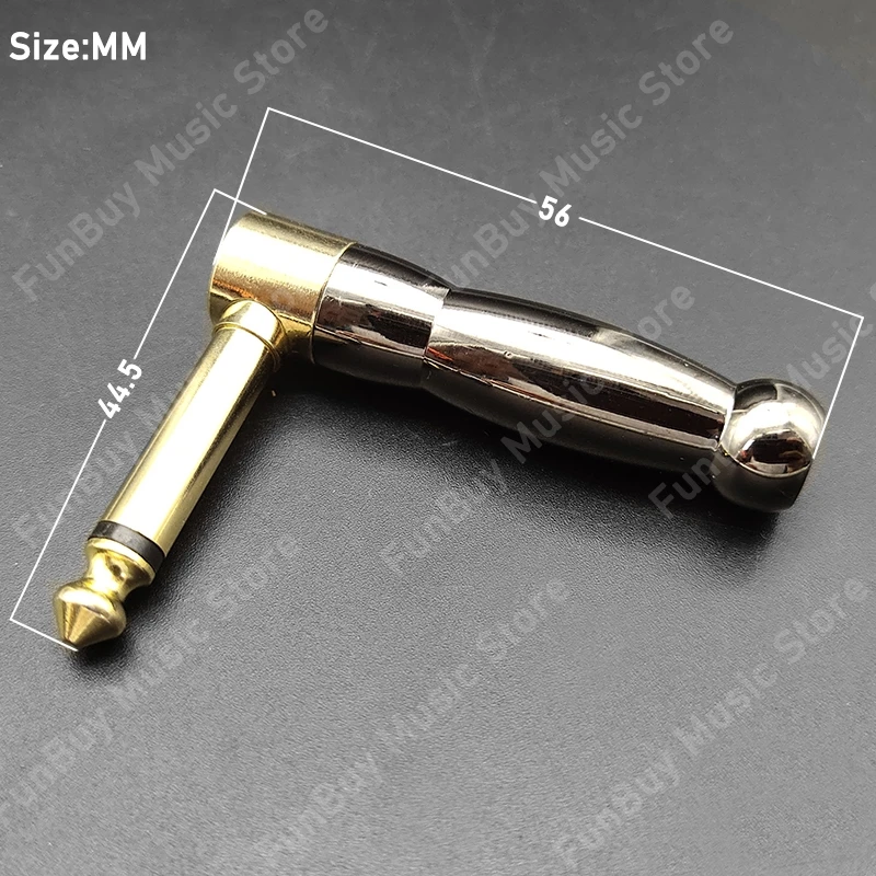 

50pcs Guitar Bass Cable Adapter Connector 1/4" 6.3mm Right Angle Guitar Audio Connector Jack Plug