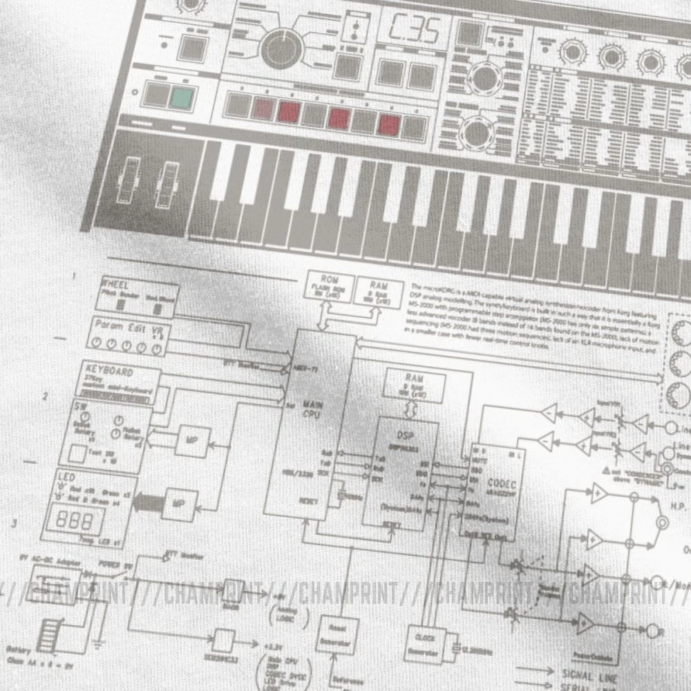 Microkorg промышленные футболки мужские Synth Synthesizer Techno с коротким рукавом винтажные
