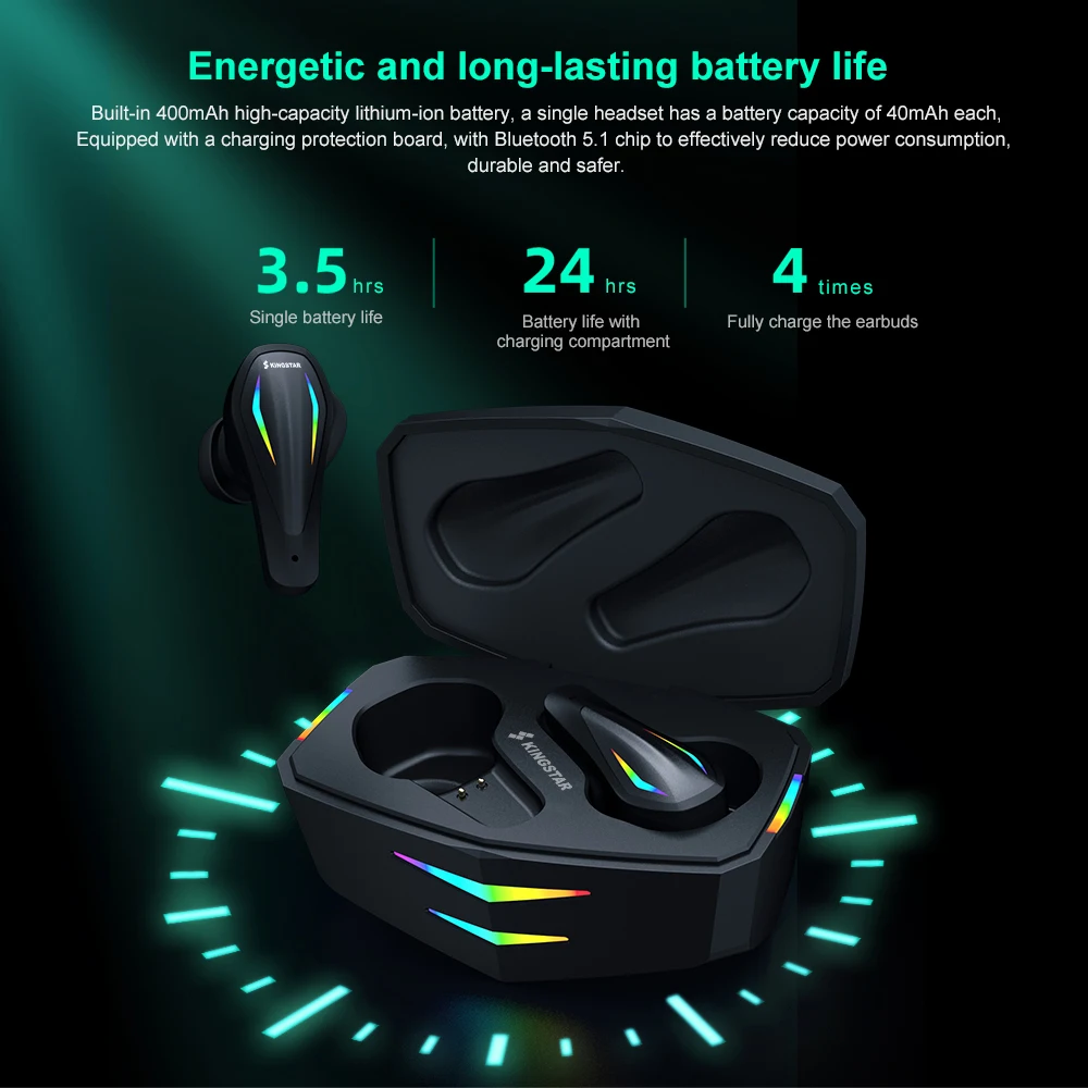 Bluetooth-гарнитура KINGSTAR игровая с микрофоном 65 мс низкая задержка | Электроника