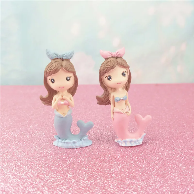 Русалка из смолы торт Topper день рождения свадебное украшение Baby shower свадебный душ