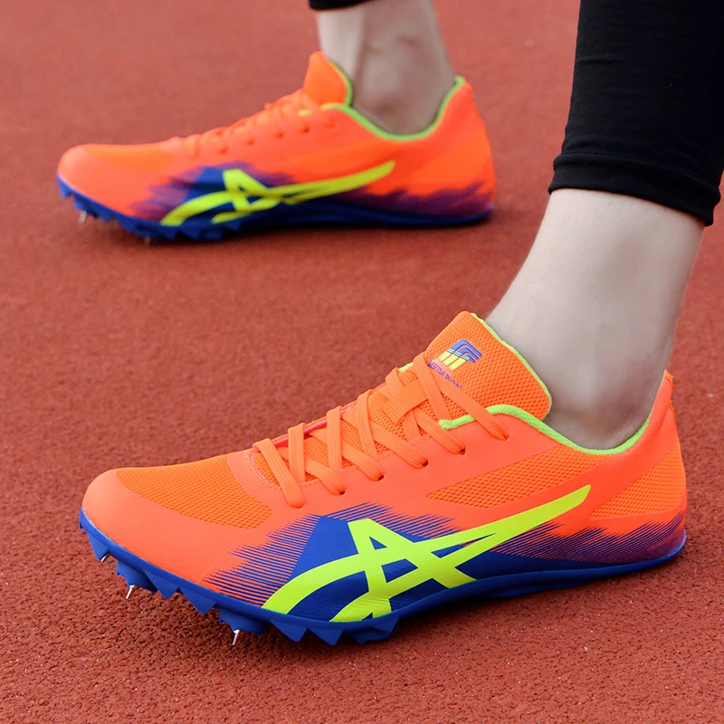 Professional Women Men Kids Racing Spikes Shoes Breathable Track and Field Lightweight 8 Spikes Racing Athletic Sneakers Brand