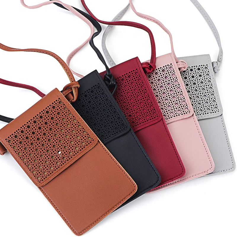 Однотонный чехол для телефона женская сумка из искусственной кожи Женский