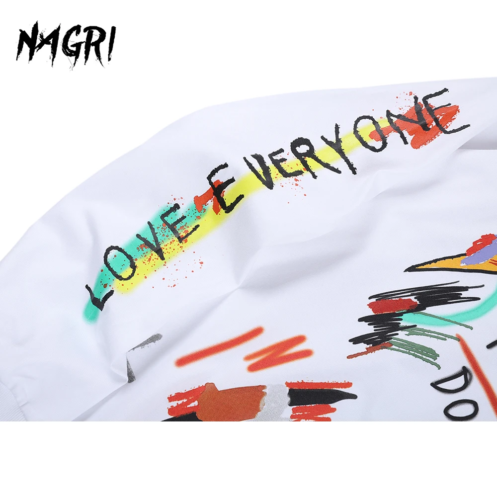 Футболка Kanye мужская с принтом черепа и граффити Топ длинным рукавом графическим