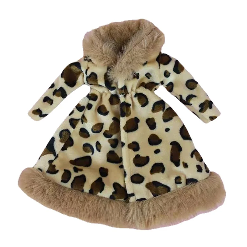 

1/6 BJD Doll Clothes For Barbie Clothes Winter Outfits Brown Leopard Fur Coat Jacket 11.5" Dolls Accessories Kids Toys Girl Gift