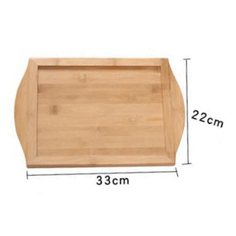 1 шт. сервировочный поднос бамбуковый деревянный с ручками и 8 ложек для