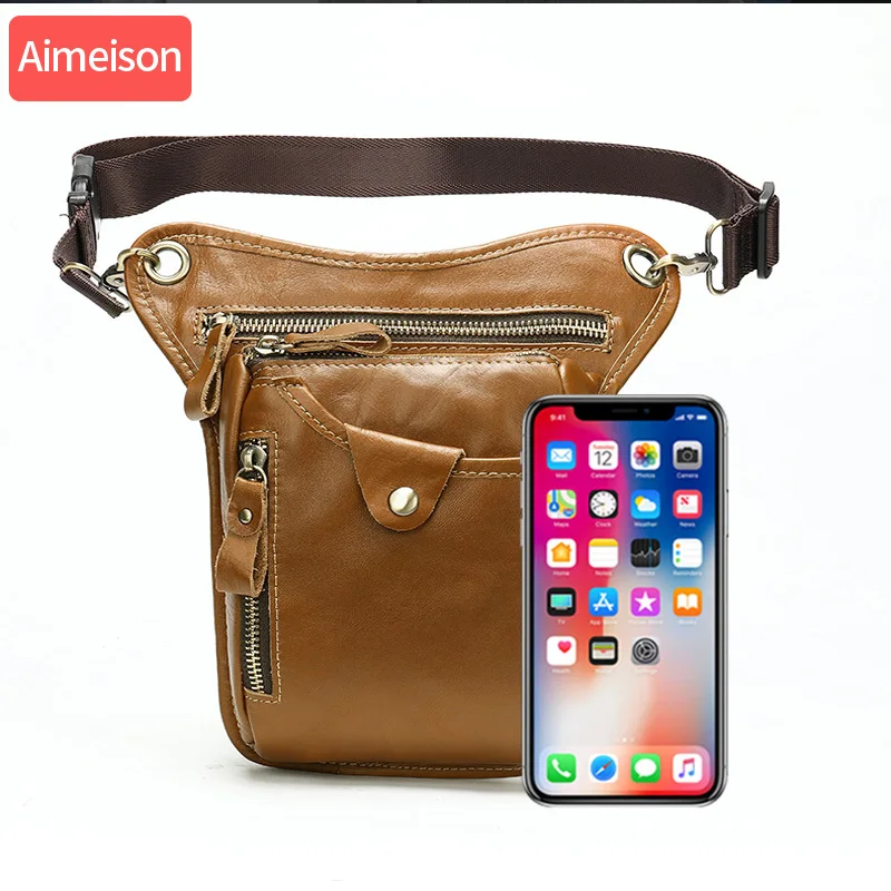 Aimeison поясная сумка из натуральной кожи, поясная сумка, сумка для телефона, сумка для путешествий, поясная сумка для мужчин, маленькая поясная сумка, кожаный чехол
