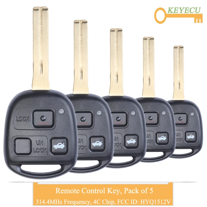 KEYECU 5 шт. Автомобильный ключ дистанционного управления для Lexus ES300 GS300 GS400 GS430 IS300 LS400