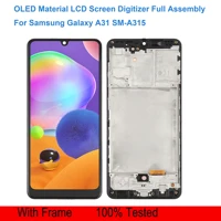 original super amoled lcd display screen digitizer full assembly with frame for samsung galaxy a31 sm a315